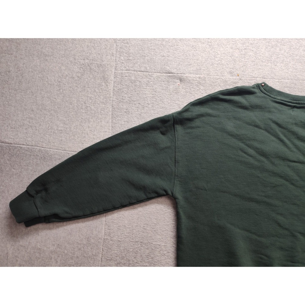 Books & Coffee Women Sweatshirt L Dark Green 100% Cotton Graphic Comfy Pullover - Picture 11 of 16